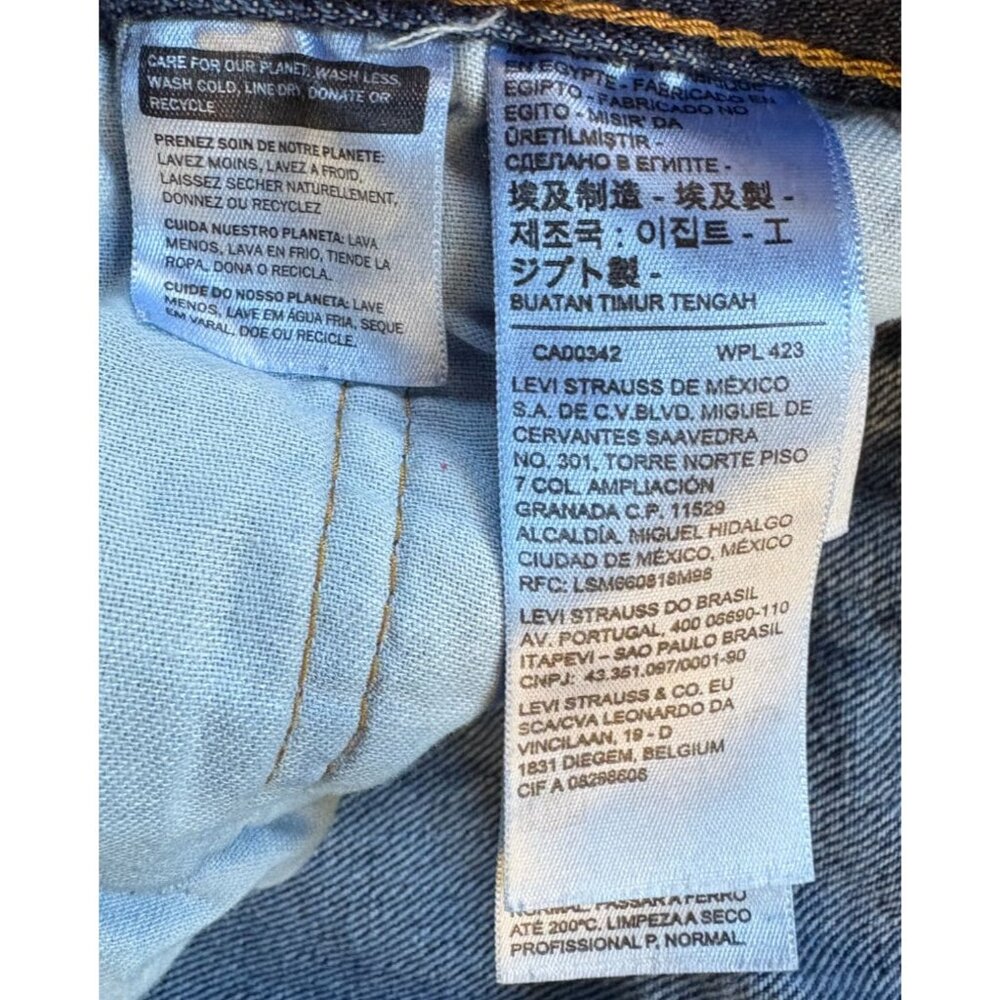 Levis 501 Original Fit Mens Straight Button Fly  Jeans 38x32 Americana Western - Picture 3 of 10